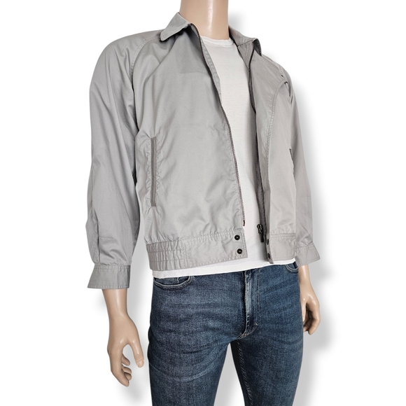 Vintage Korean Light Gray Zippered Foldover Lapel Jacket by Simple Life - Picture 3 of 9